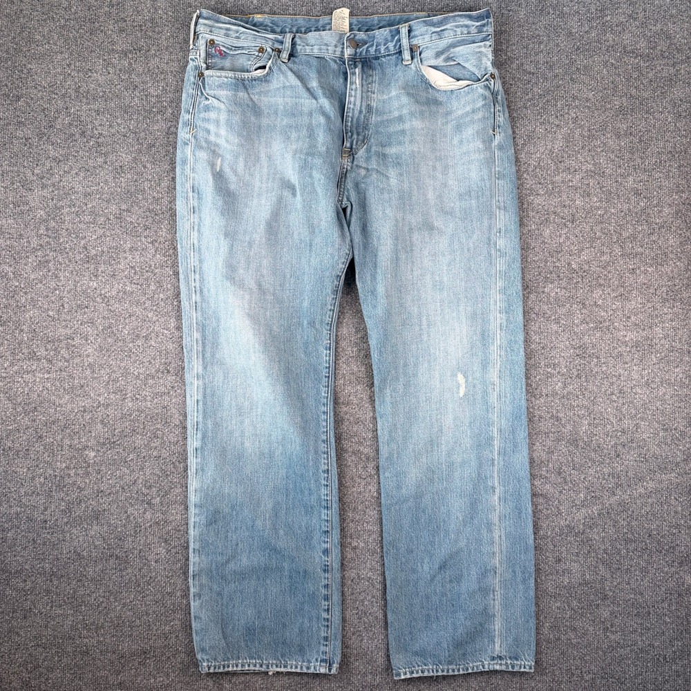 Polo Ralph Lauren Jeans Mens 38x32 Blue Faded Distressed Vintage 67